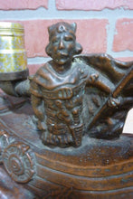 Load image into Gallery viewer, VIKING SHIP Antique Bronze Clad Decorative Arts Lamp Light Statue W JOHNSON