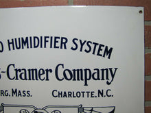Load image into Gallery viewer, PARKS-CRAMER Co TURBO HUMIDIFIER SYSTEM Antique Porcelain Sign Made in USA Logo
