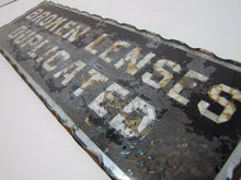 Load image into Gallery viewer, BROKEN LENSES DUPLICATED Antique Chip Scalloped Glass Mirror Sign Tin Optician