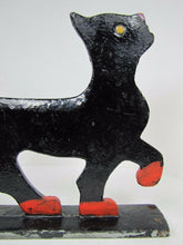 Load image into Gallery viewer, 1920s Folk Art Cast Iron Cat Boot Scraper Kitty Kat Decorative Statue Doorstop