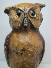 Load image into Gallery viewer, OWL Antique Cast Iron Glass Eyes Figural Bird Doorstop Decorative Art Statue