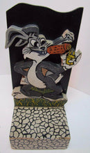 Load image into Gallery viewer, BUGS BUNNY SMOKING CARROT CIGAR Folk Art Wooden Bookend Decorative Art Statue