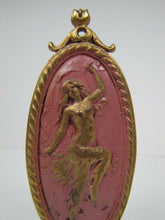 Load image into Gallery viewer, Art Nouveau Finial Nude Topless Dancing Beautiful Nymph Brass Gold Pink