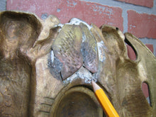Load image into Gallery viewer, Antique Brass Cherubs Plaque Hardware Center Open Pool Cue Ball Return Peep Hole