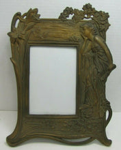 Load image into Gallery viewer, Art Nouveau Lovely Maiden Butterflies Flowers Antique Decorative Arts Frame