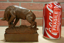 Load image into Gallery viewer, WOLF DOG CHEWING ON BONE PAUL HERZEL Antique Decorative Arts Tray Cigar Ashtray