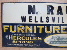 Load image into Gallery viewer, N RAUBER NY FURNITURE BEDDING HERCULES SPRING RAUBER WELLSVILLE NY Old Sign AAW
