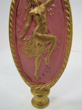 Load image into Gallery viewer, Art Nouveau Finial Nude Topless Dancing Beautiful Nymph Brass Gold Pink