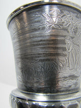 Load image into Gallery viewer, 1886 NRC NEWPORT RIFLE CLUB Antique TROPHY CUP Dog Woman Child Boat Fine Detail