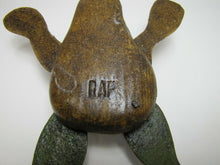 Load image into Gallery viewer, FROG Folk Art Fishing Decoy RAF Robert Allen Francis Adirondacks NY 1950s Statue