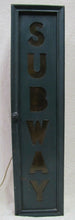 Load image into Gallery viewer, SUBWAY Old Sign back lighted metal front wooden box frame NYC Transportation Ad