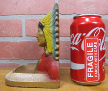 Load image into Gallery viewer, BERKSHIRE ( HATHAWAY ) Fine Spinning Assoc Old Ad INDIAN CHIEF Doorstop Tray Statue