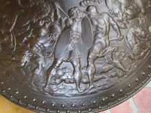 Load image into Gallery viewer, GLADIATOR WARRIOR BATTLE SHIELD S&K Antique Cast Iron Wall Decorative Art Plaque