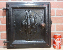 Load image into Gallery viewer, DEAD GAME BIRDS Antique Cast Iron Stove Front Plaque Door LH Decorative Art Sign