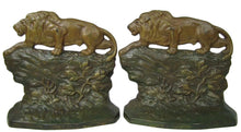 Load image into Gallery viewer, CROUCHING LION Connecticut Foundry c1930 Bookends Decorative Art Statues