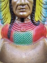 Load image into Gallery viewer, BERKSHIRE ( HATHAWAY ) Fine Spinning Assoc Old Ad INDIAN CHIEF Doorstop Tray Statue