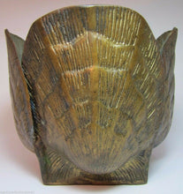 Load image into Gallery viewer, Mid Century Seashells Planter Pot Brass Bronze Detailed Patina Seashore Nautical
