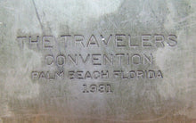 Load image into Gallery viewer, 1931 TRAVELERS Convention PALM BEACH FLORIDA Ins Co Ad Bronze Bookend Doorstop