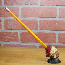 Load image into Gallery viewer, NATIVE AMERICAN INDIAN CHIEF Antique Cast Iron Pencil Holder Paperweight
