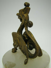 Load image into Gallery viewer, Griffin Dragon Monster Beast Antique Bronze Figural Decorative Arts Marble Base