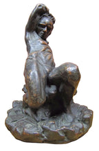 Load image into Gallery viewer, NATIVE AMERICAN INDIAN KATHODION BRONZE NY Antique Bookend Decorative Art Statue