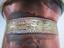 Load image into Gallery viewer, L&M GOLDSTICKER FULTON St NY Antique Copper Liquor Beer Measure Pre Prob c1900