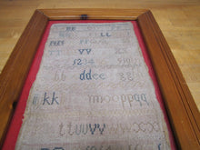 Load image into Gallery viewer, 1830 LET ALL THE FOREIGN TONGUES ALONE SARAH ANN STAPP 19c School Girl Sampler