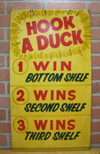 Load image into Gallery viewer, HOOK A DUCK Double Sided Amusement Park Carnival Boardwalk Wood Sign 1 2 3 WINS