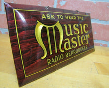 Load image into Gallery viewer, MUSIC MASTER RADIO REPRODUCER Original Old Ad Sign Whitehead Hoag Newark NJ