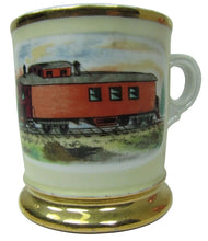 Load image into Gallery viewer, TRAIN CABOOSE RAILROAD Old Advertising Occupational Shaving Mug Porcelain 1212