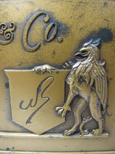 Load image into Gallery viewer, W BELL & Co JEWELRY AND FINE GIFTS Old Solid Brass Store Plaque Ad Sign Griffin