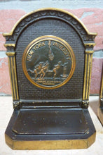 Load image into Gallery viewer, NEW YORK UNIVERSITY 1930s CS&C Co NYU Brass Decorative Art Bookends Book Ends