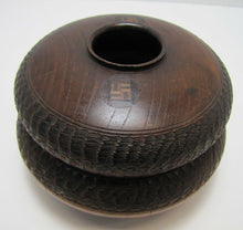 Load image into Gallery viewer, 1800s Swirling Logs Good Luck Victorian Decorative Arts Wooden Hair Receiver