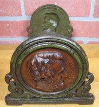 Load image into Gallery viewer, LINCOLN JUDD Mfg Co Antique President Book Rack Bookends Expandable Cast Iron