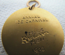 Load image into Gallery viewer, 1928 ICE CARNIVAL WESTCHESTER NEW YORK Gold Filled Award Medallion 1 Mile NY