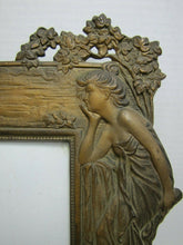Load image into Gallery viewer, Art Nouveau Lovely Maiden Butterflies Flowers Antique Decorative Arts Frame