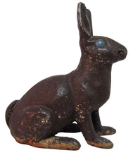 Load image into Gallery viewer, Chocolate Bunny Rabbit Antique Cast Iron Brown Doorstop Statue Garden Yard Art