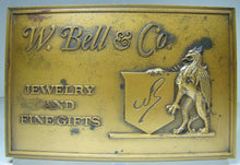 Load image into Gallery viewer, W BELL & Co JEWELRY AND FINE GIFTS Old Solid Brass Store Plaque Ad Sign Griffin