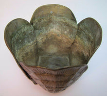 Load image into Gallery viewer, Mid Century Seashells Planter Pot Brass Bronze Detailed Patina Seashore Nautical
