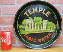 Load image into Gallery viewer, TEMPLE SPARKLING TABLE WATER Old Advertising Tray CHAS SHONK Co LITHO CHICAGO