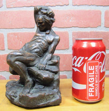 Load image into Gallery viewer, NATIVE AMERICAN INDIAN KATHODION BRONZE NY Antique Bookend Decorative Art Statue