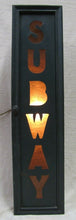 Load image into Gallery viewer, SUBWAY Old Sign back lighted metal front wooden box frame NYC Transportation Ad