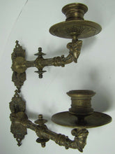 Load image into Gallery viewer, Antique 19c Swing Arm Candle Holders Figural Faces Decorative Arts Candlesticks