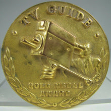 Load image into Gallery viewer, TV GUIDE GOLD MEDAL AWARD Original 1950s Medallion High Relief Ornate Rare