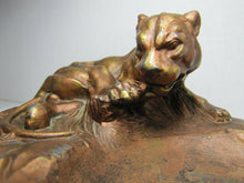 Load image into Gallery viewer, Art Deco Tiger Cougar Tray Figural Big Cat Trinket Card Tip Decorative Arts