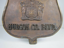 Load image into Gallery viewer, DEPUTY COMMISSIONER HUDSON CO BLVD Old Bronze Badge Plaque Nameplate Advertising Sign Auto Truck Badge