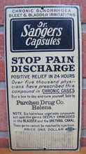 Load image into Gallery viewer, DR SANGERS Capsules GONORRHOEA GLEET STD Old Sign Quack Medicine Parchen Helena