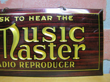 Load image into Gallery viewer, MUSIC MASTER RADIO REPRODUCER Original Old Ad Sign Whitehead Hoag Newark NJ