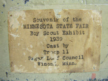 Load image into Gallery viewer, 1939 SUGAR LOAF ROCK WINONA MINNESOTA STATE FAIR BSA Cast Iron Doorstop Statue