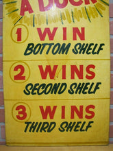 Load image into Gallery viewer, HOOK A DUCK Double Sided Amusement Park Carnival Boardwalk Wood Sign 1 2 3 WINS